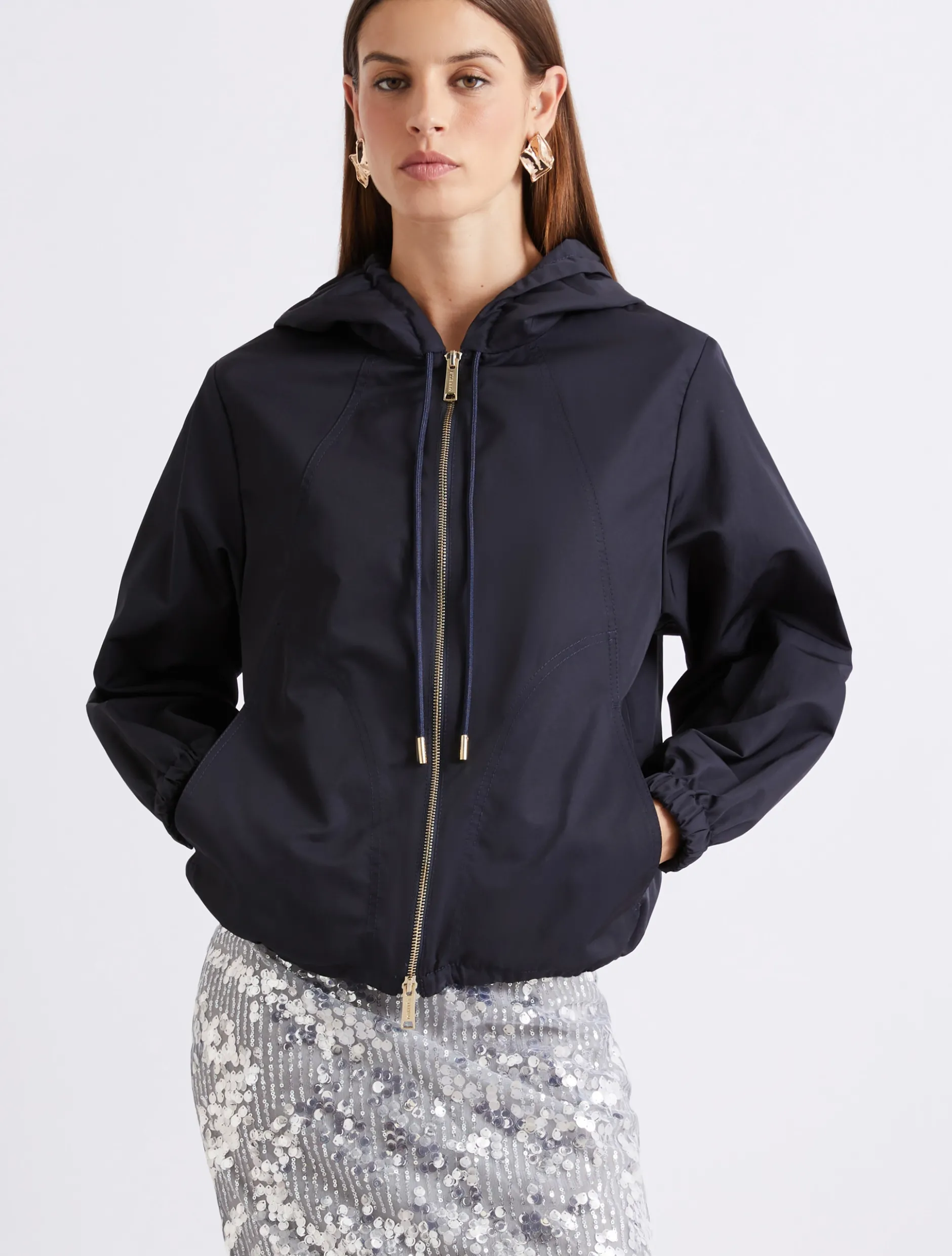 Impermeabile leggero antigoccia in twill - BLU