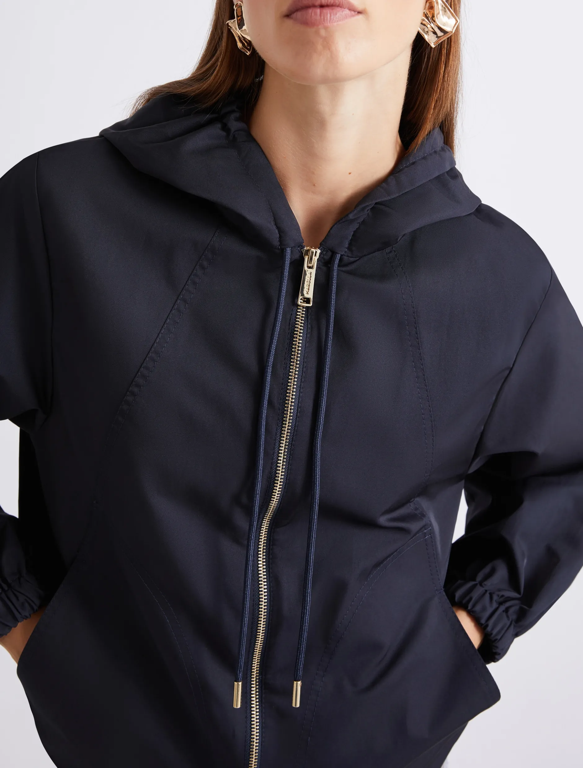 Impermeabile leggero antigoccia in twill - BLU