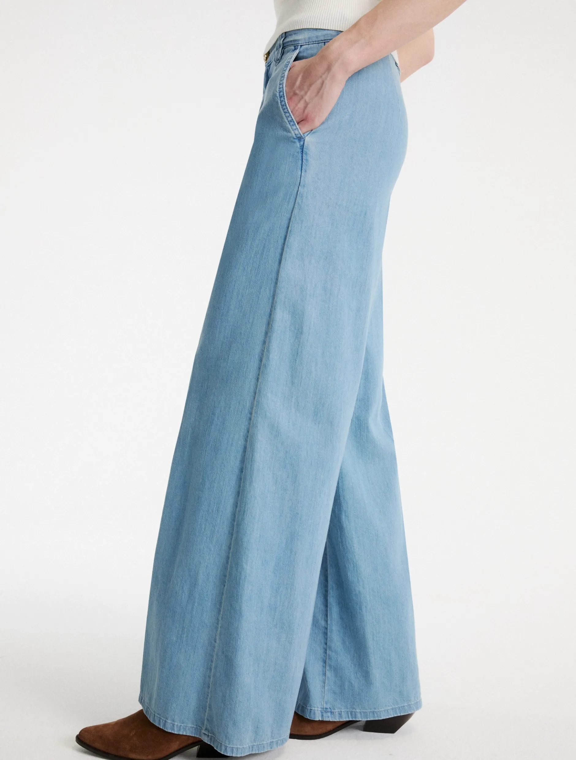 Jeans a palazzo in denim fluido - BLUE JEANS