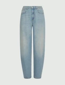Jeans barrel in denim - AZZURRO POLVERE