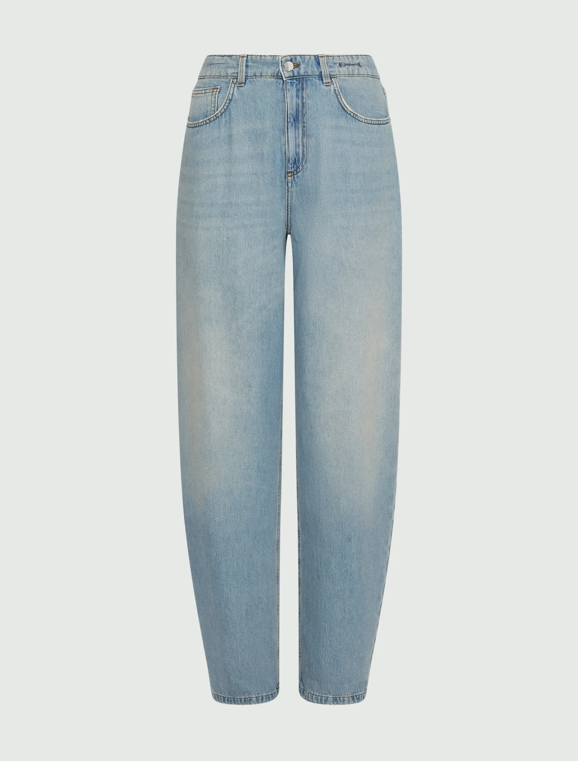 Jeans barrel in denim - AZZURRO POLVERE