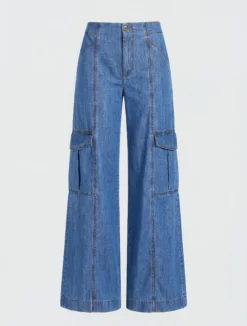 Jeans cargo wide leg - BLUE JEANS