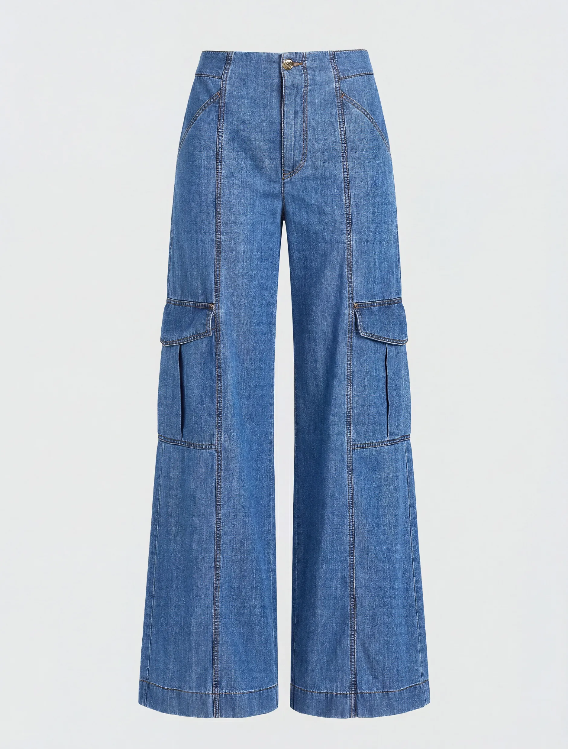 Jeans cargo wide leg - BLUE JEANS