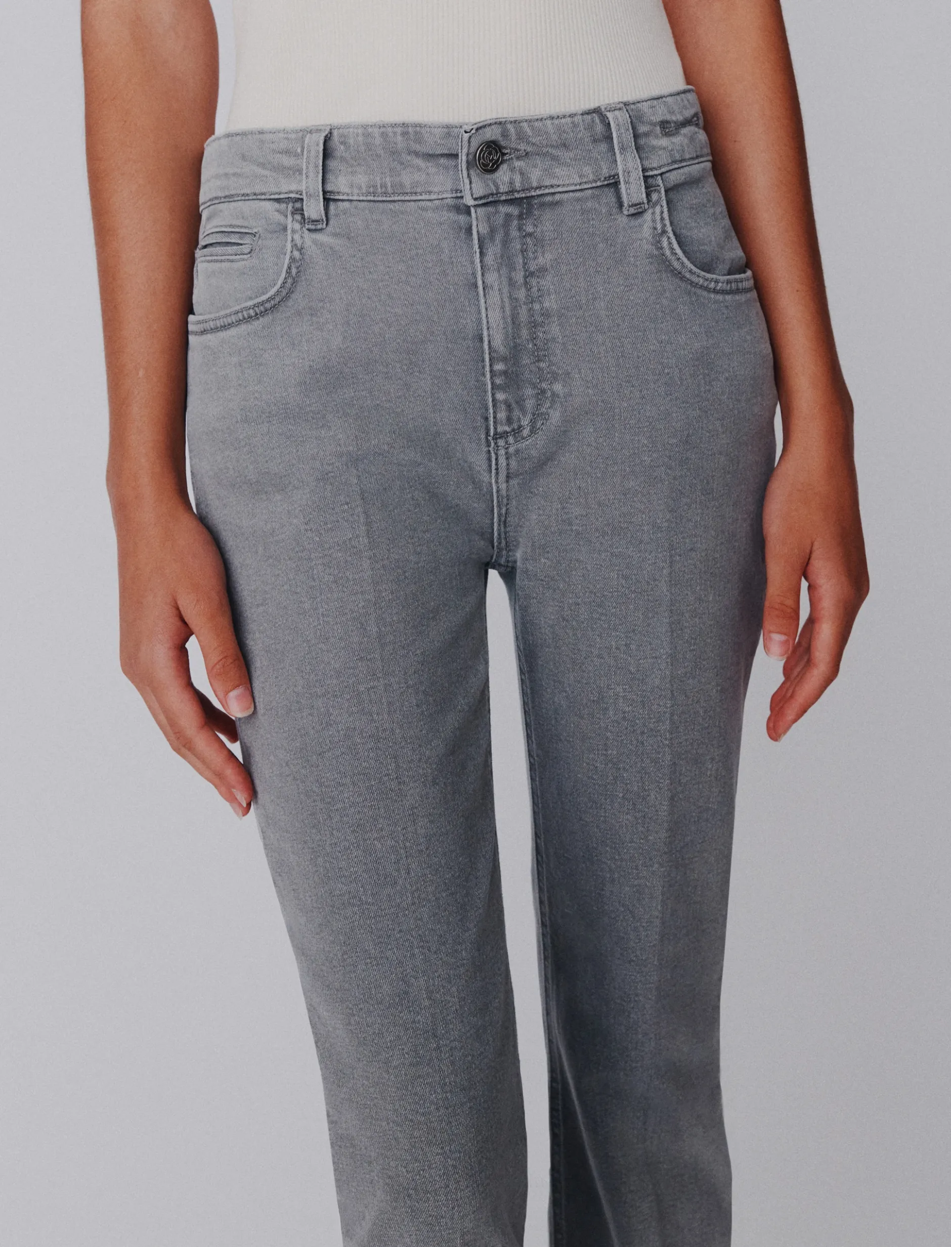 Jeans new flare in denim stretch - GRIGIO MEDIO