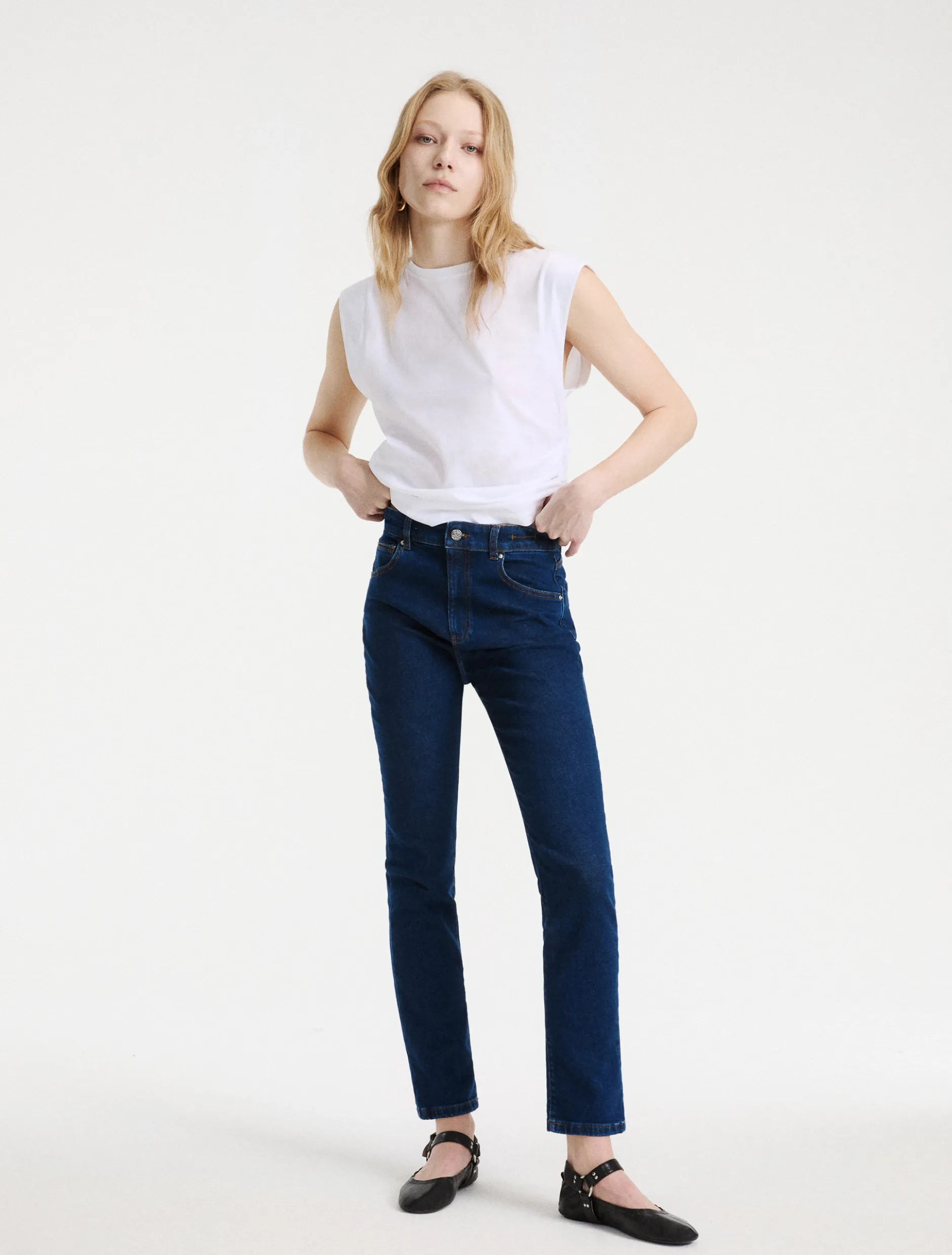 Jeans slim fit in denim stretch - NAVY