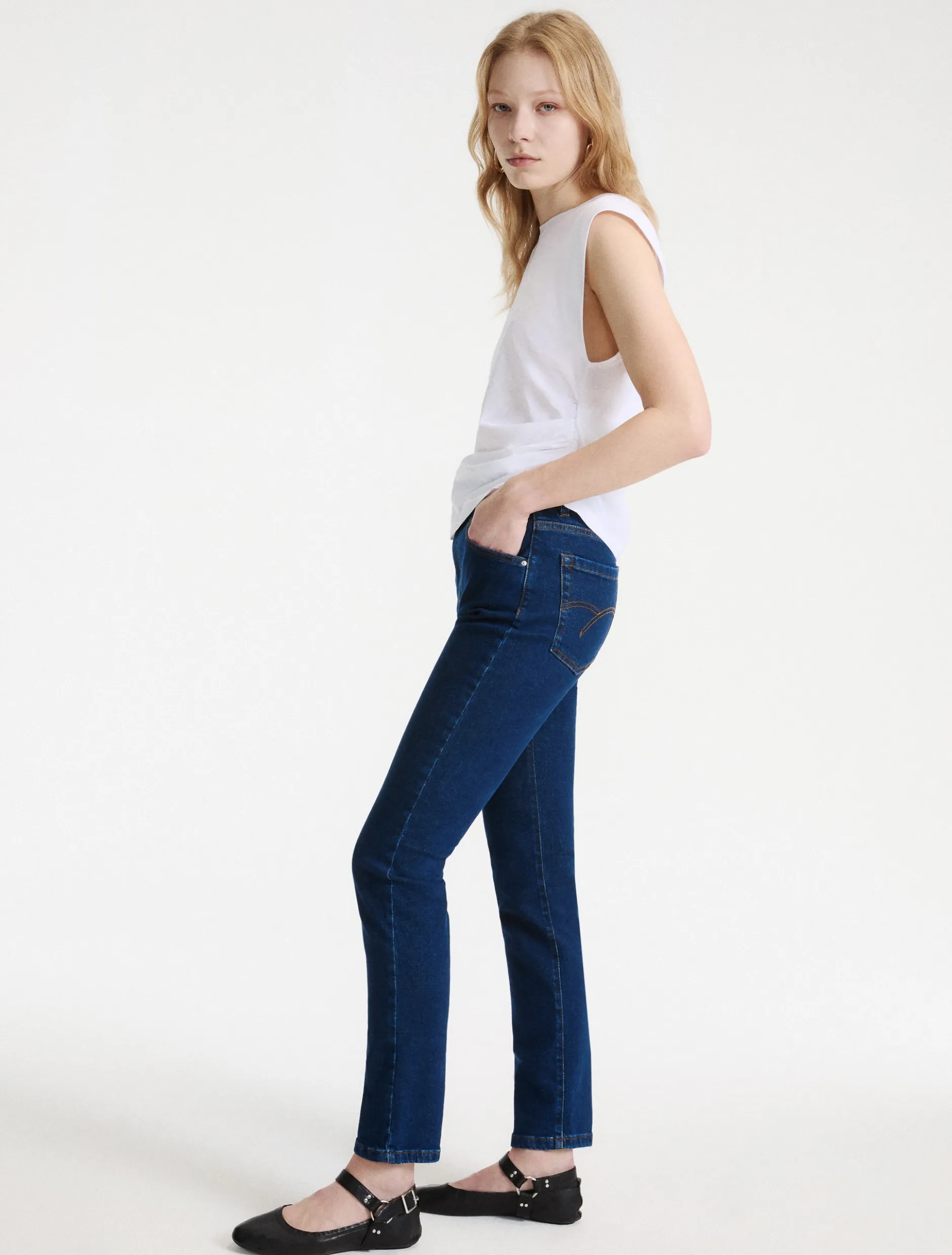 Jeans slim fit in denim stretch - NAVY