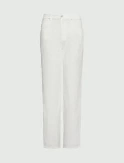 Jeans straight fit in denim - BIANCO