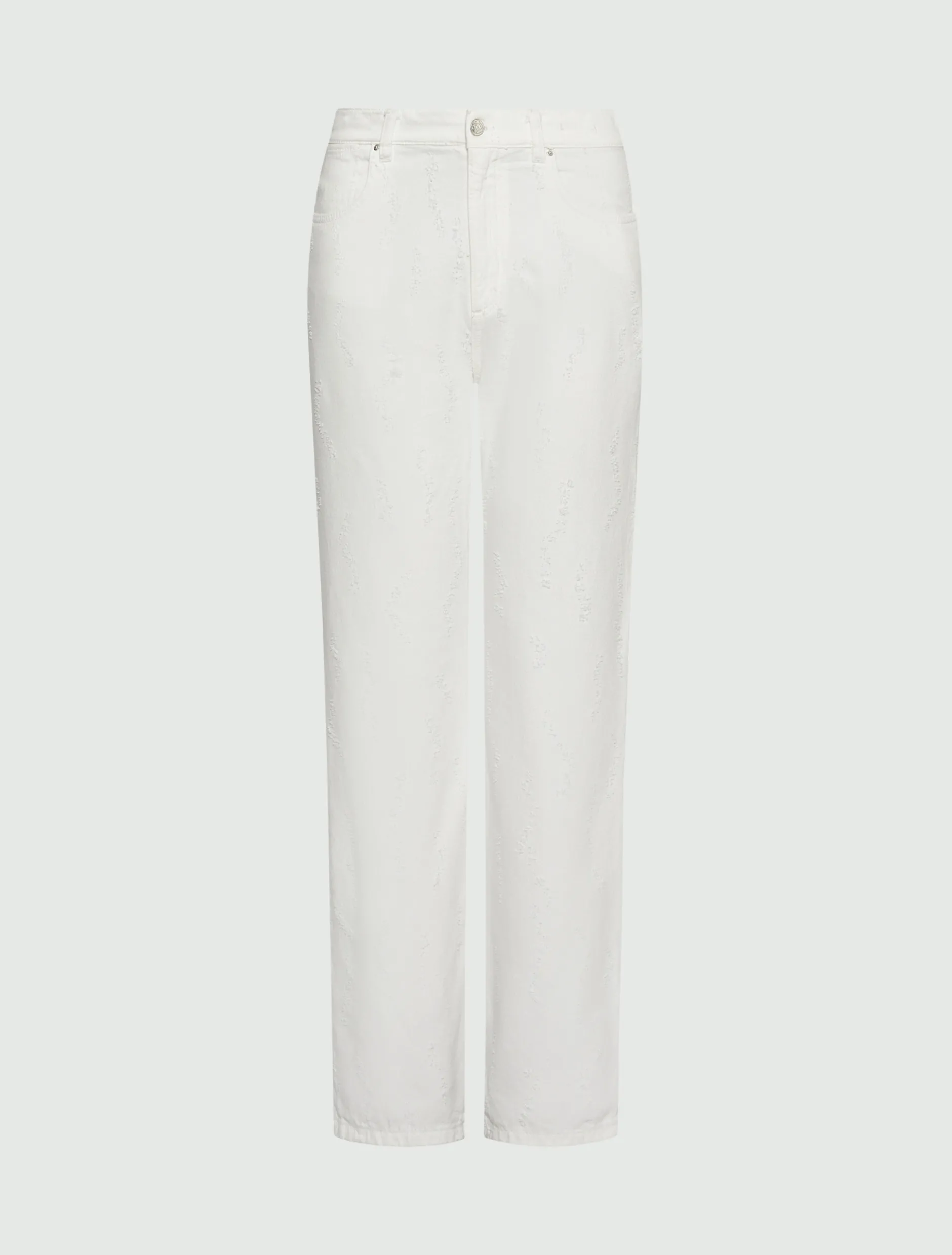 Jeans straight fit in denim - BIANCO