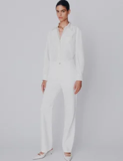 Jeans straight fit in denim - BIANCO
