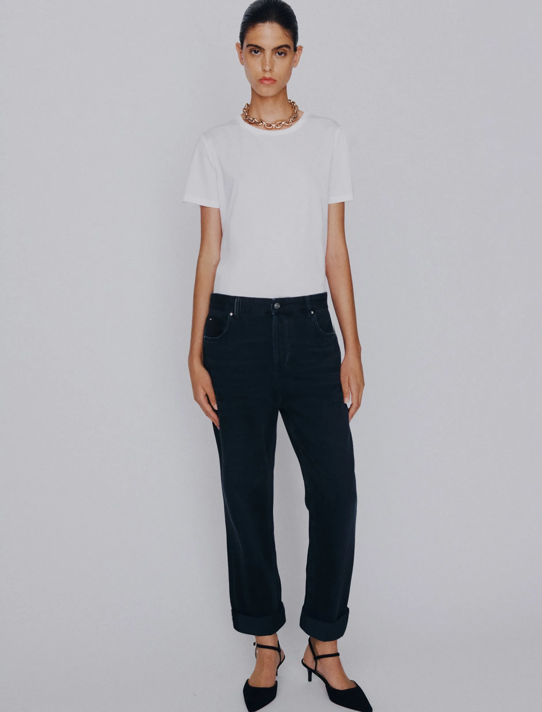 Jeans tomboy in denim - NERO