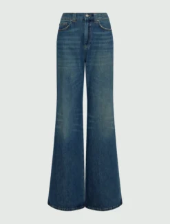 Jeans wide leg a vita alta - BLU