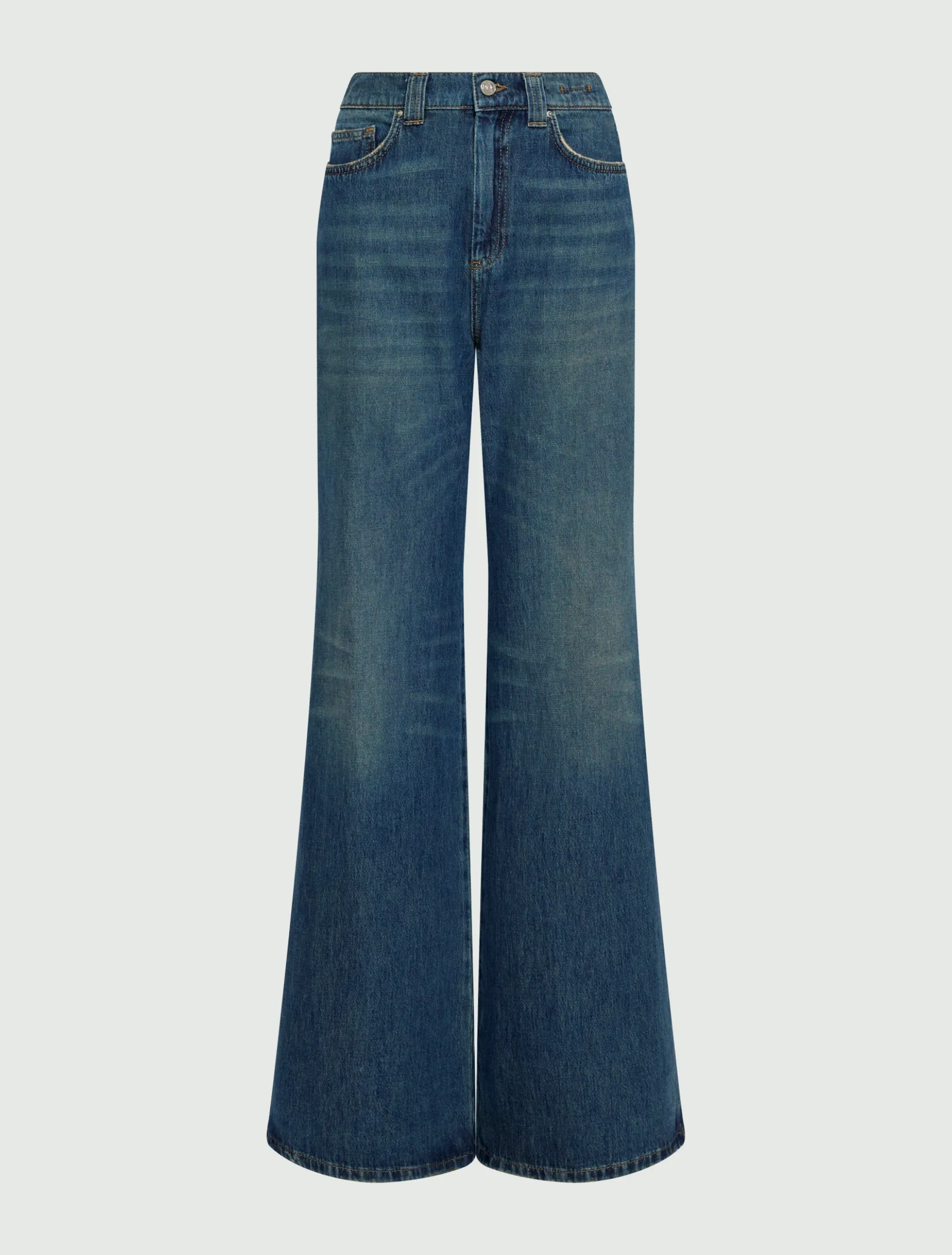 Jeans wide leg a vita alta - BLU