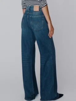 Jeans wide leg a vita alta - BLU