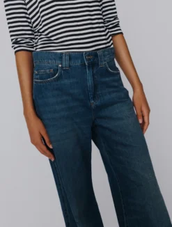 Jeans wide leg a vita alta - BLU
