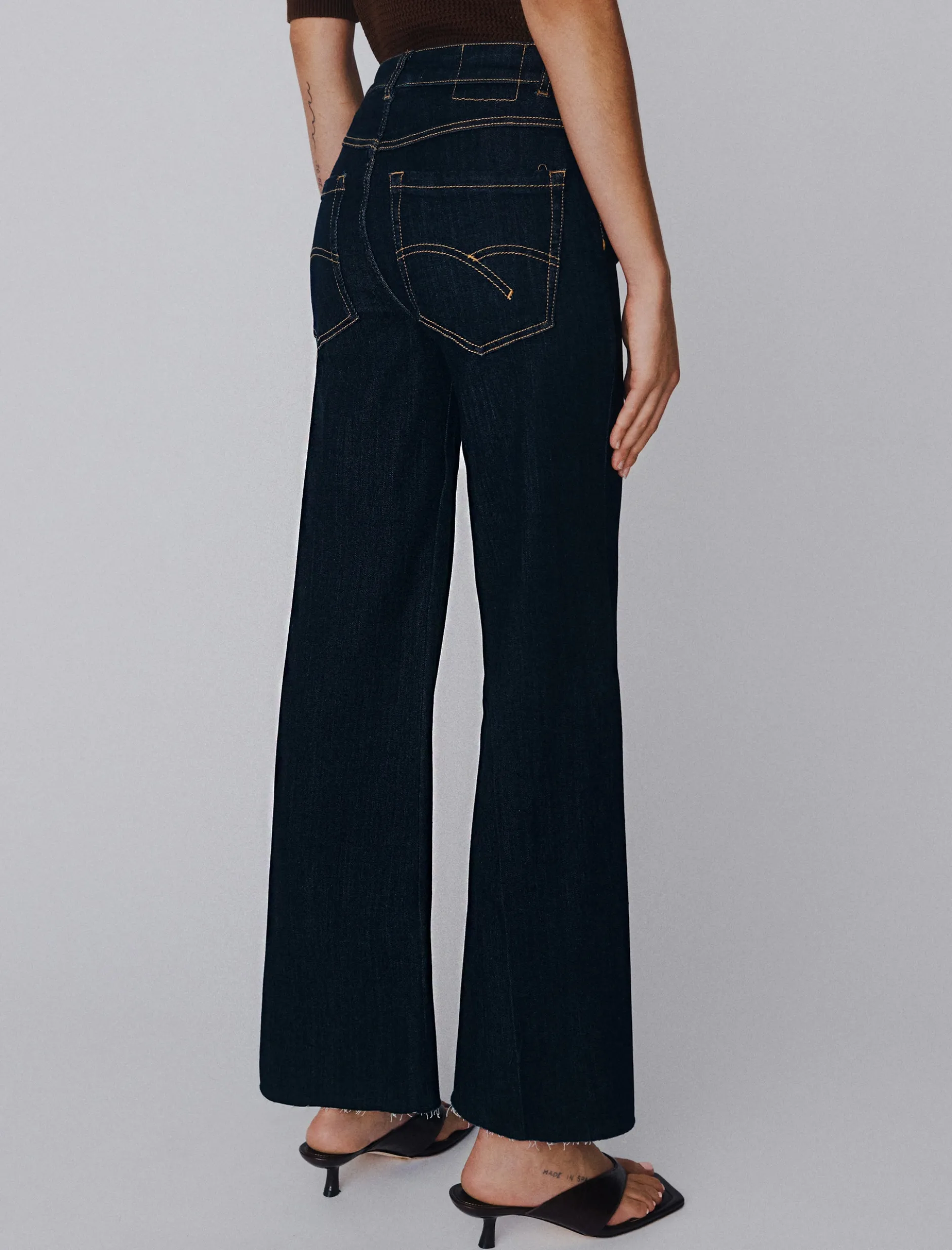 Jeans wide leg cropped in denim soft - BLUETTE