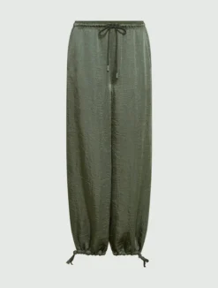 Jogger in twill crinckle - VERDE