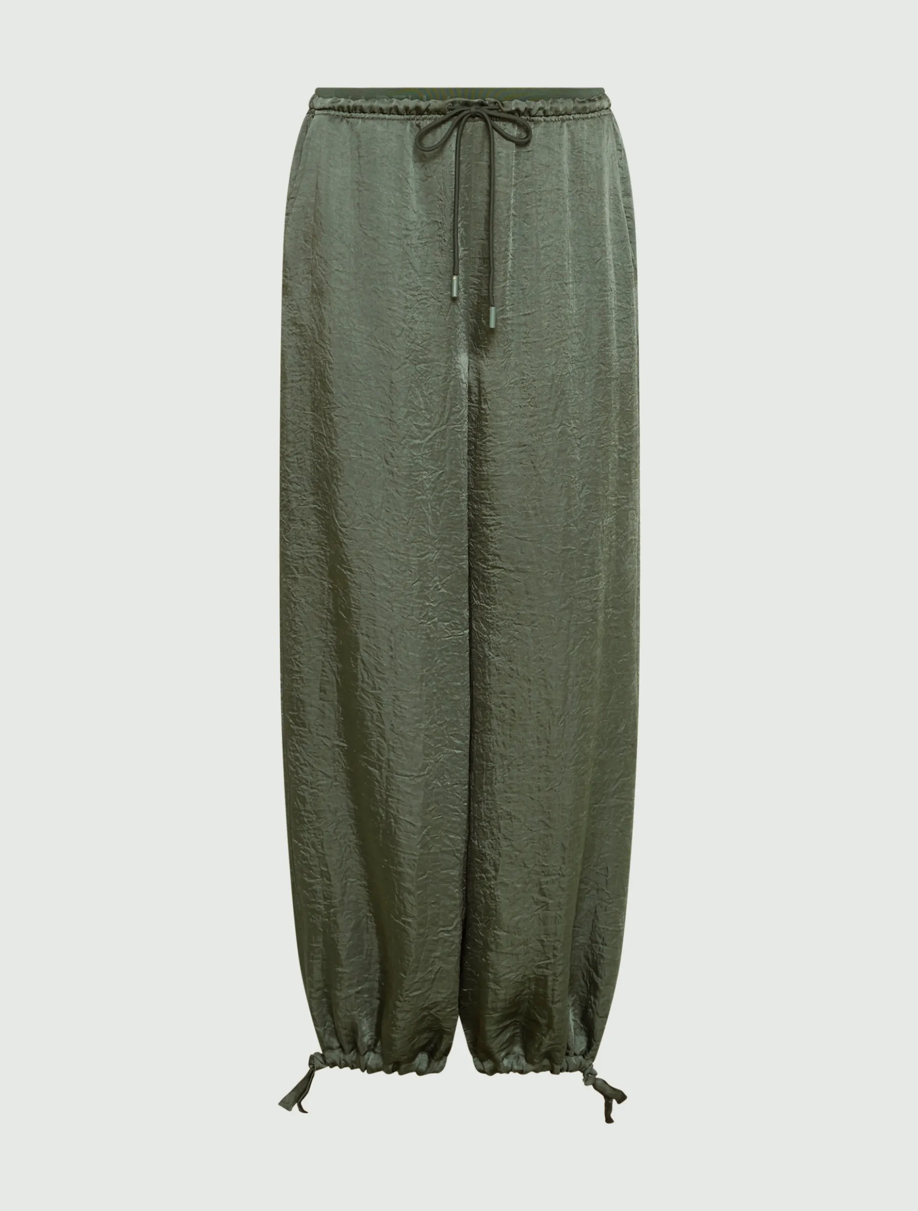 Jogger in twill crinckle - VERDE