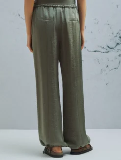 Jogger in twill crinckle - VERDE