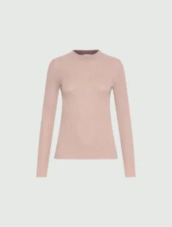 Maglia a coste con filo di lurex - ROSA