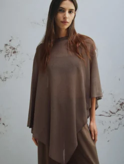 Maglia a mantella - MARRONE