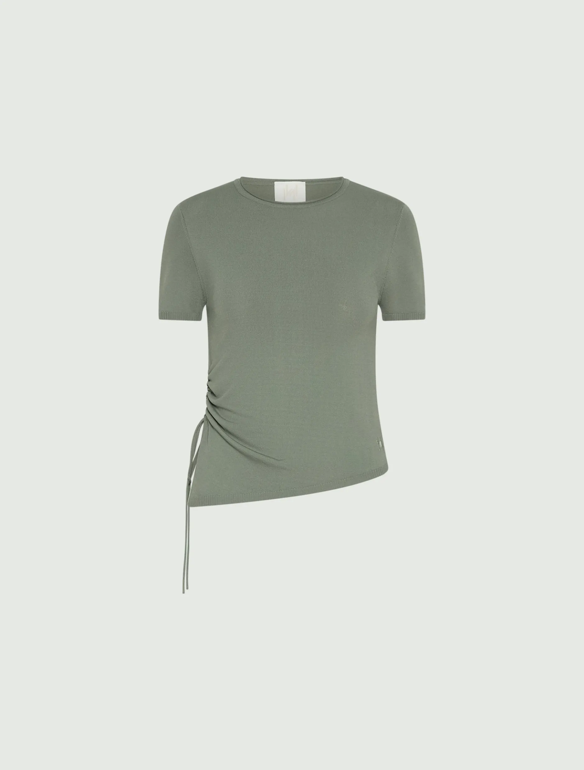 Maglia asimmetrica con coulisse - VERDE