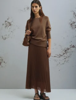 Maglia con coulisse - MARRONE