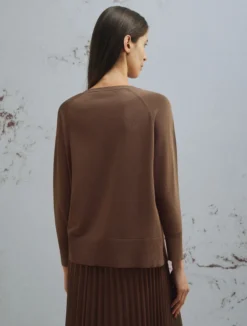 Maglia con coulisse - MARRONE