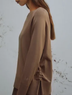 Maglia con coulisse - MARRONE