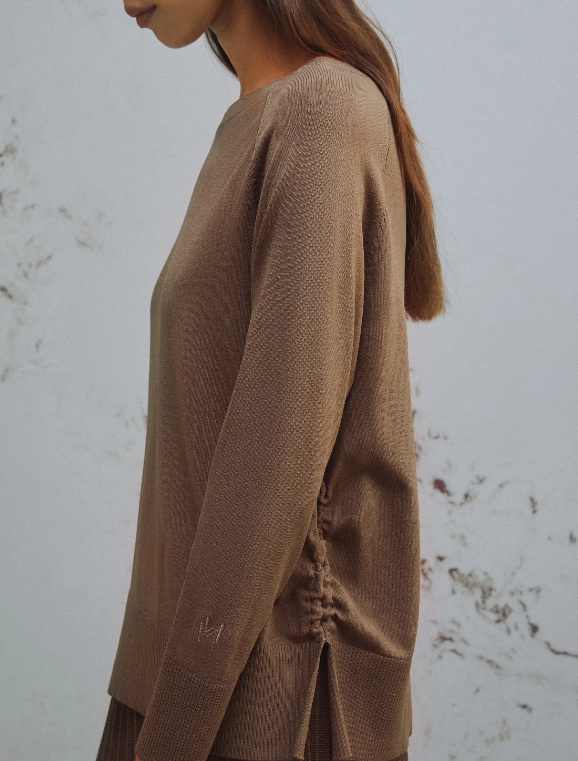 Maglia con coulisse - MARRONE