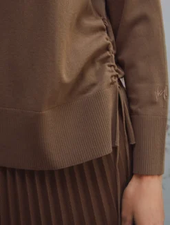 Maglia con coulisse - MARRONE