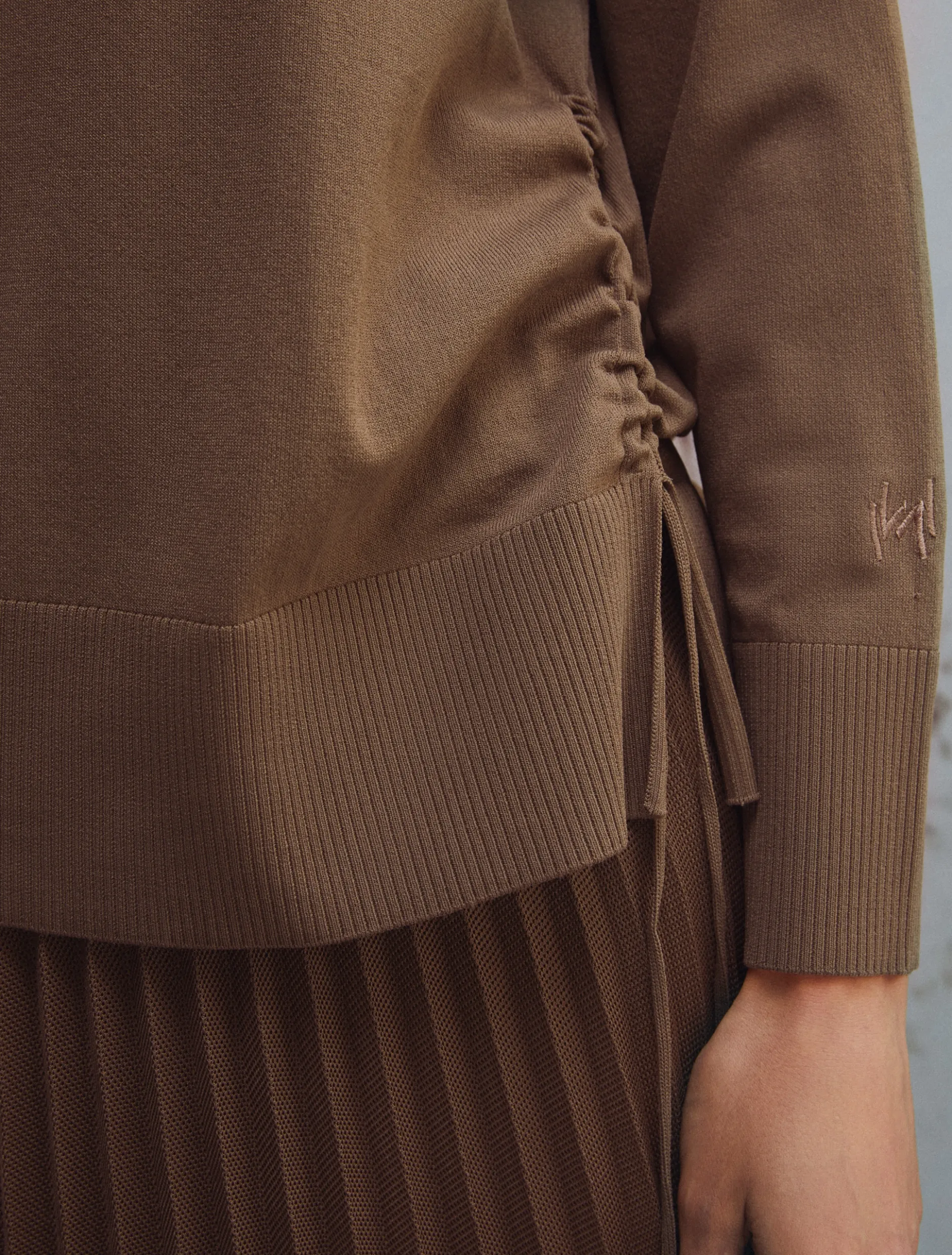 Maglia con coulisse - MARRONE