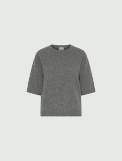 Maglia con manica al gomito in cashmere e lana - GRIGIO MEDIO