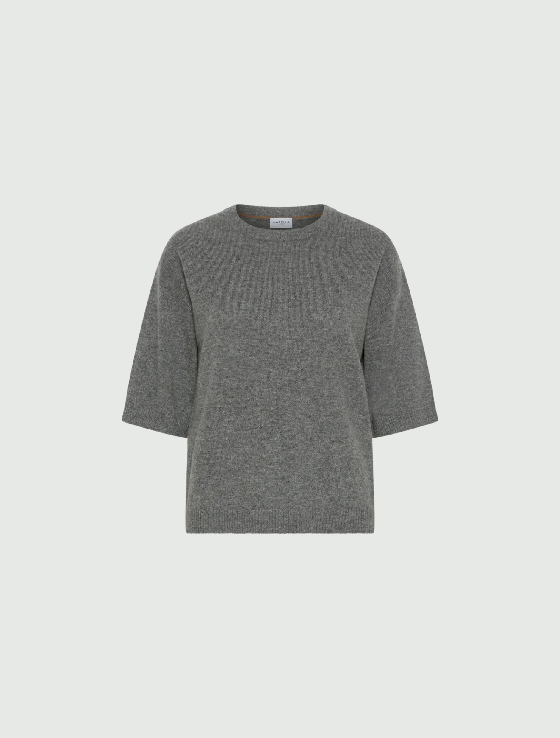 Maglia con manica al gomito in cashmere e lana - GRIGIO MEDIO