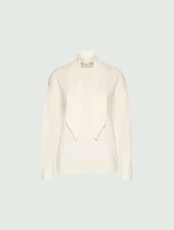 Maglia girocollo in cashmere e lana - PANNA