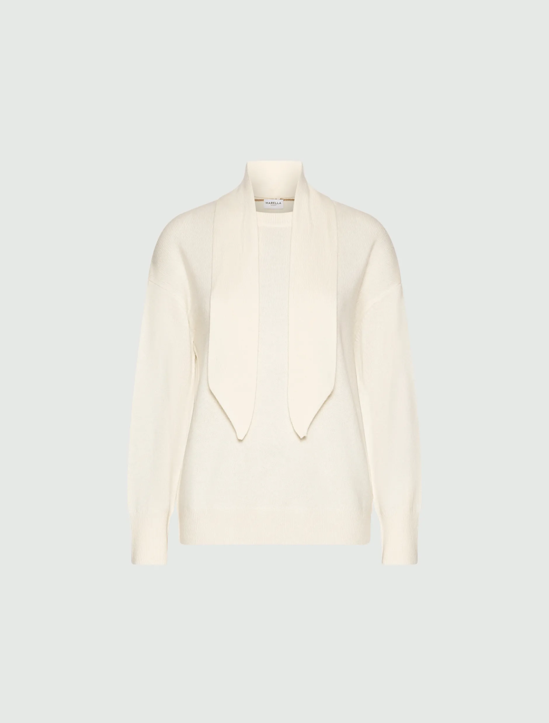 Maglia girocollo in cashmere e lana - PANNA