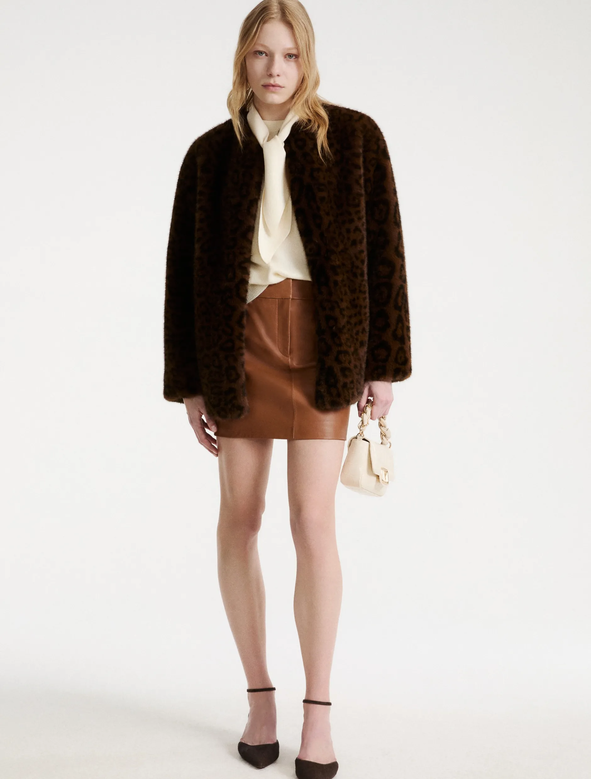 Maglia girocollo in cashmere e lana - PANNA
