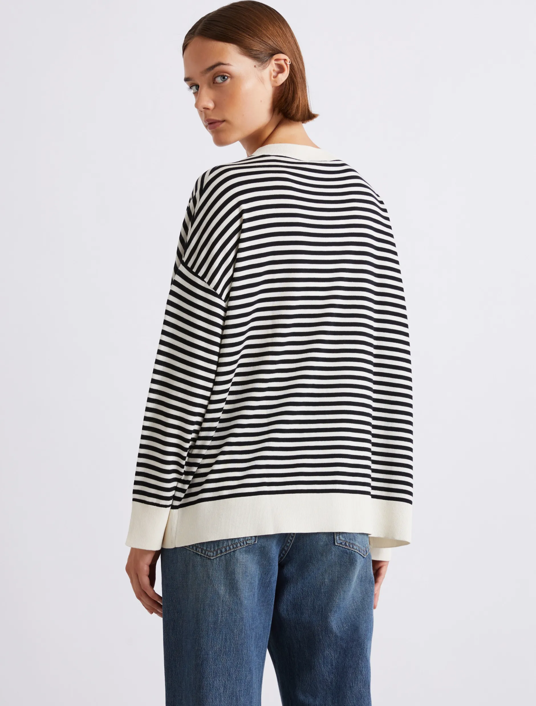 Maglia girocollo over - PANNA
