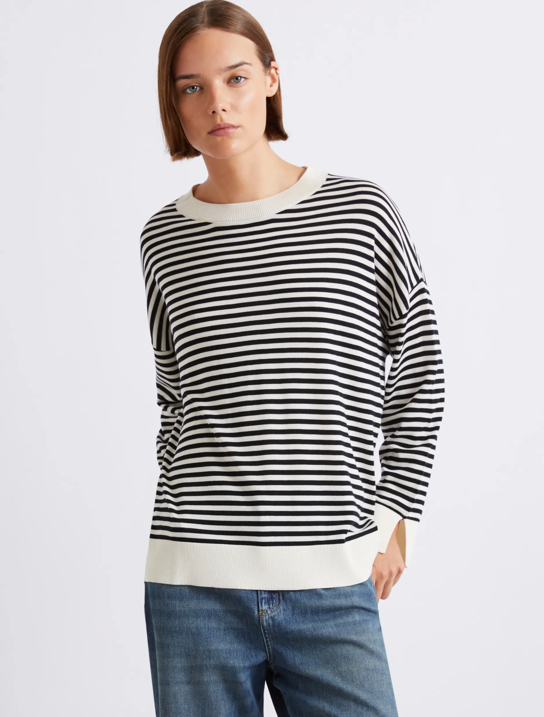 Maglia girocollo over - PANNA