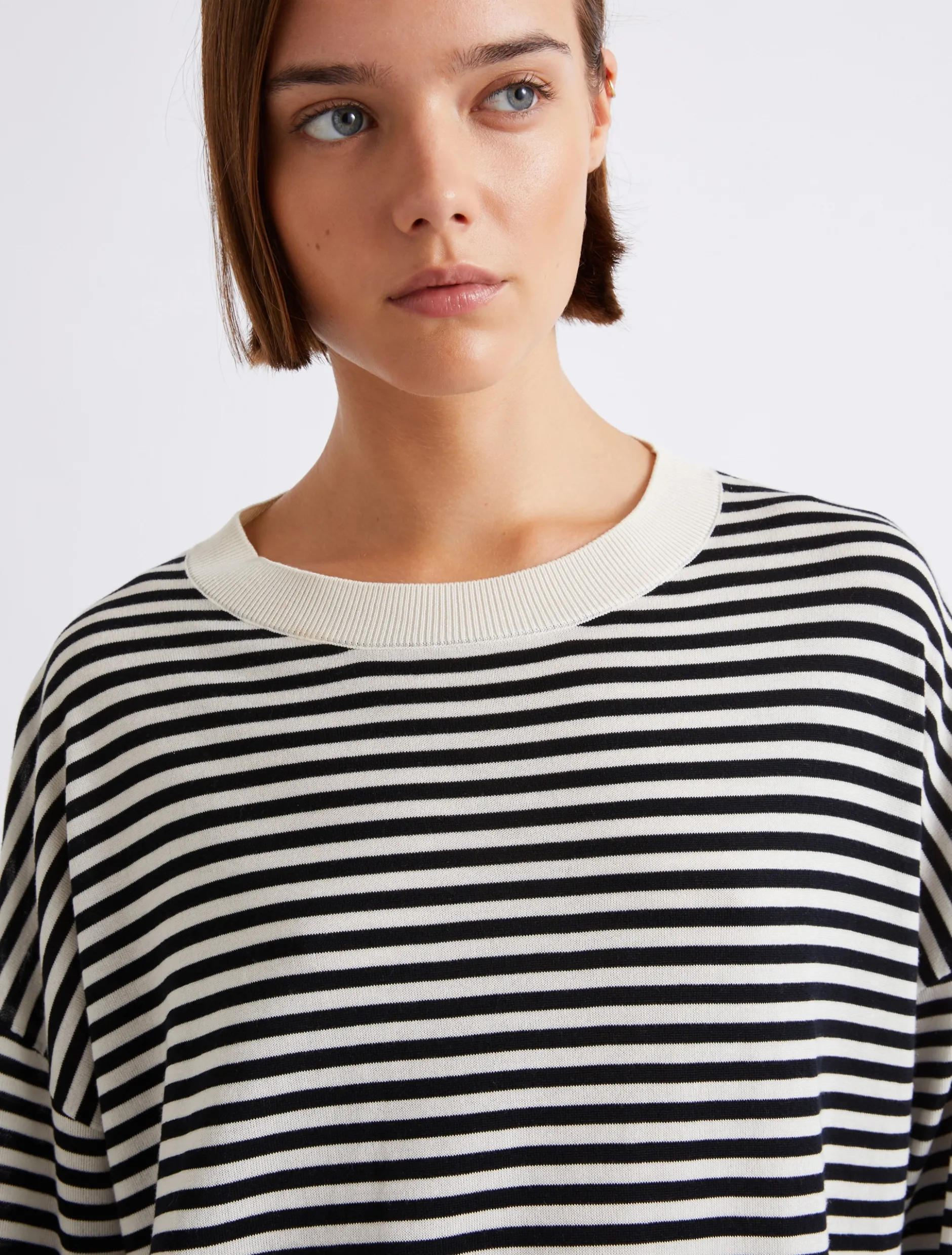 Maglia girocollo over - PANNA