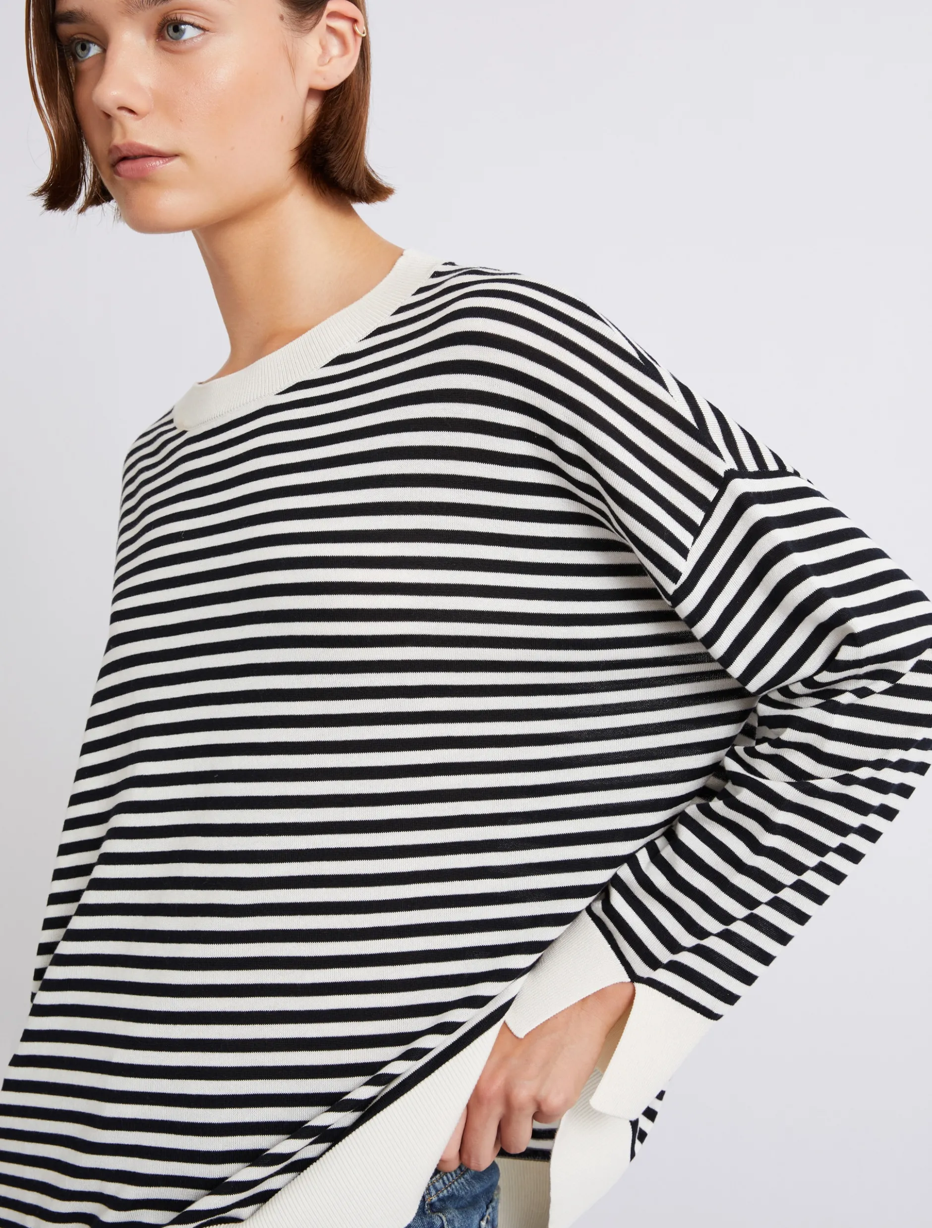 Maglia girocollo over - PANNA
