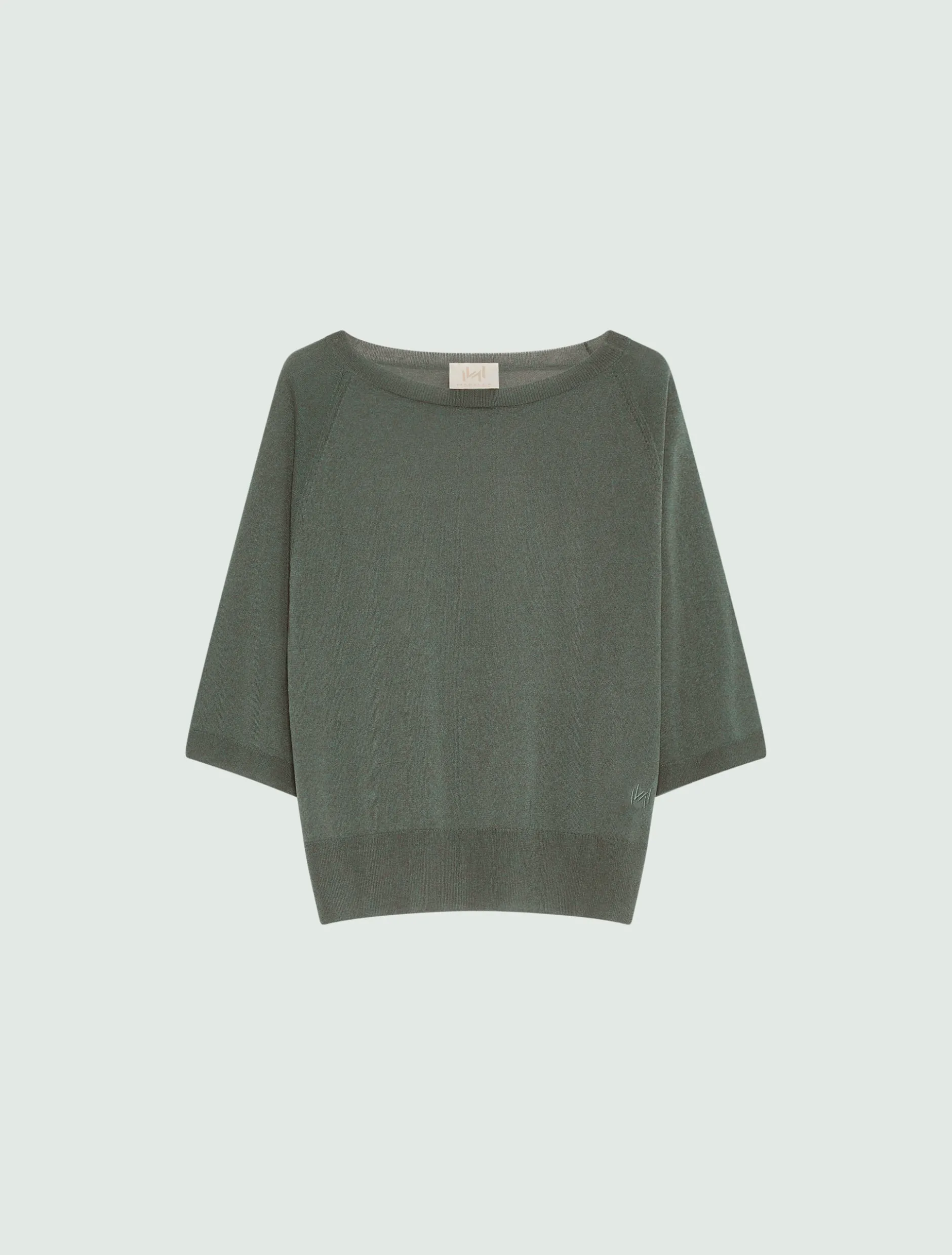 Maglia in viscosa aspetto tulle - VERDE