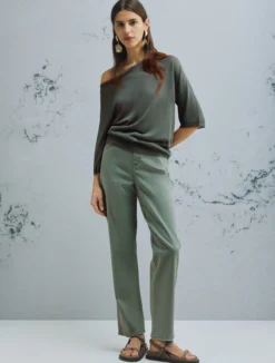 Maglia in viscosa aspetto tulle - VERDE