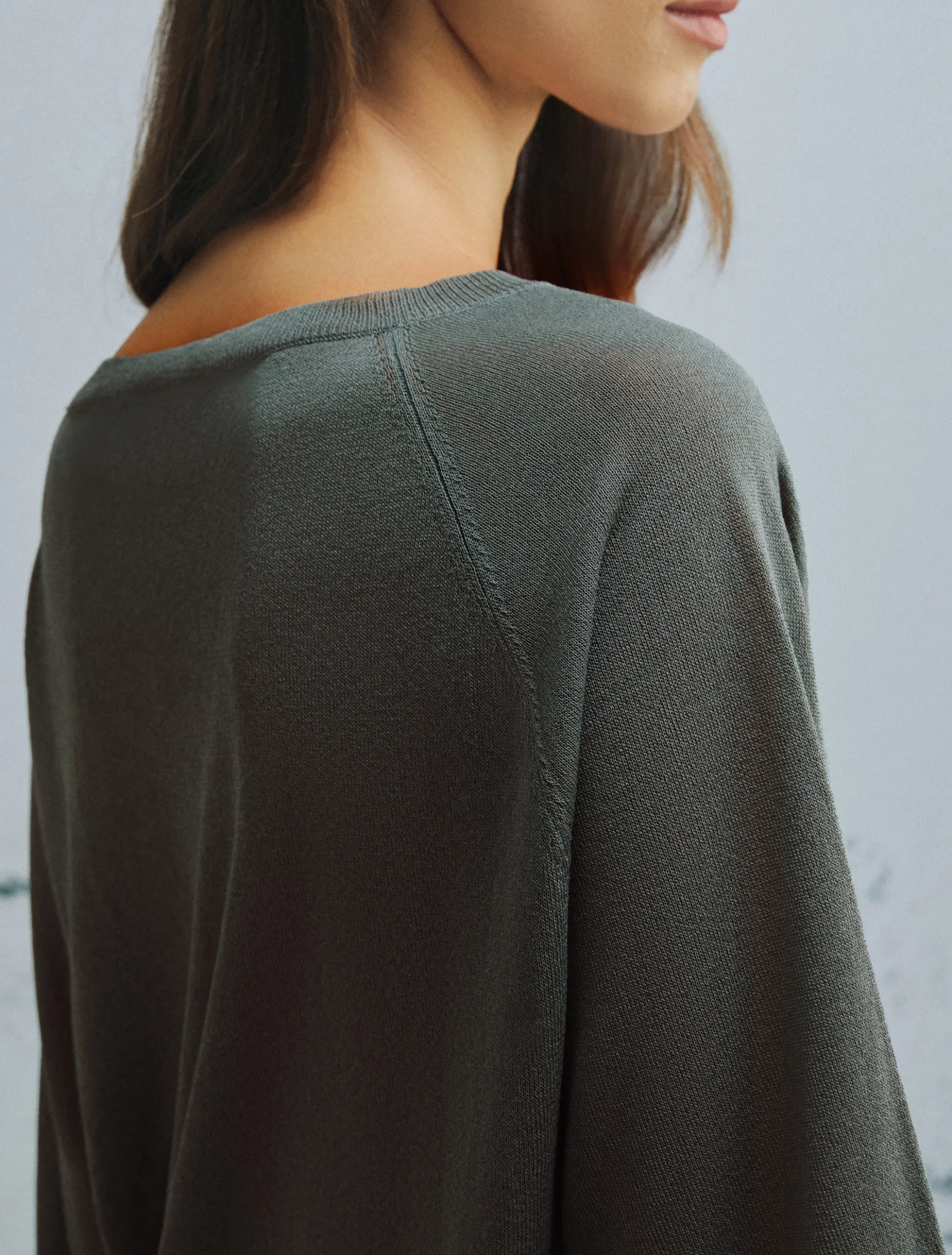 Maglia in viscosa aspetto tulle - VERDE