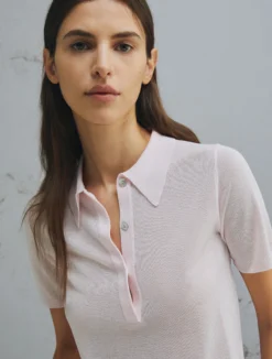 Maglia in viscosa con manica corta - ROSA