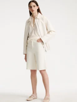 Maglia in viscosa con manica corta - BIANCO LANA