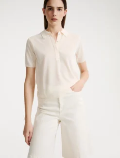 Maglia in viscosa con manica corta - BIANCO LANA