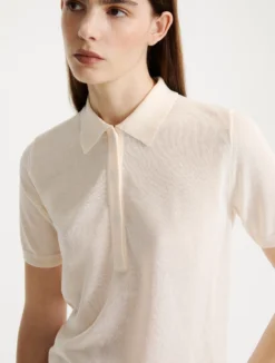 Maglia in viscosa con manica corta - BIANCO LANA