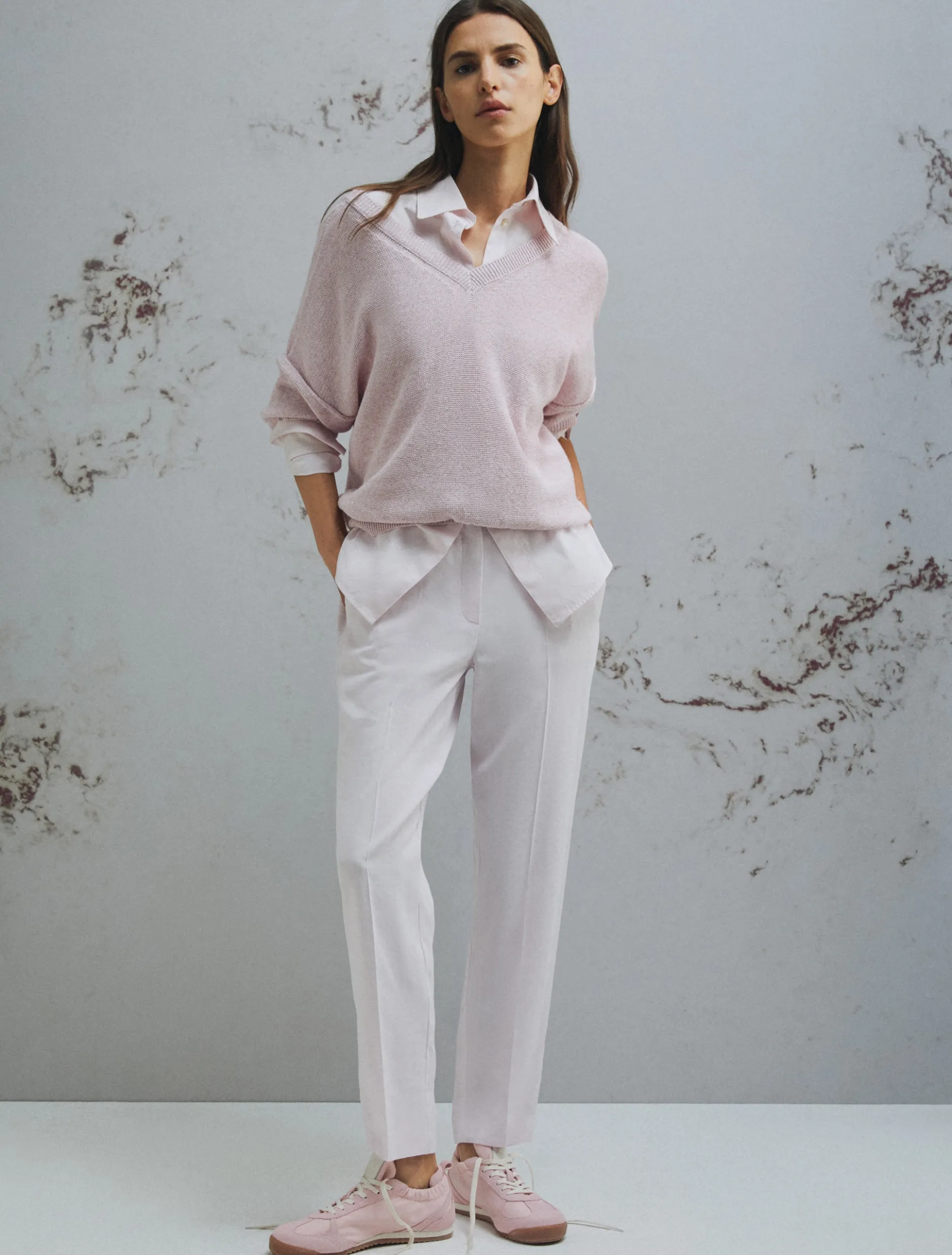 Maglia oversize con lurex - ROSA