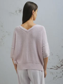 Maglia oversize con lurex - ROSA