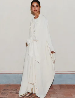 Mantella in georgette - BIANCO LANA